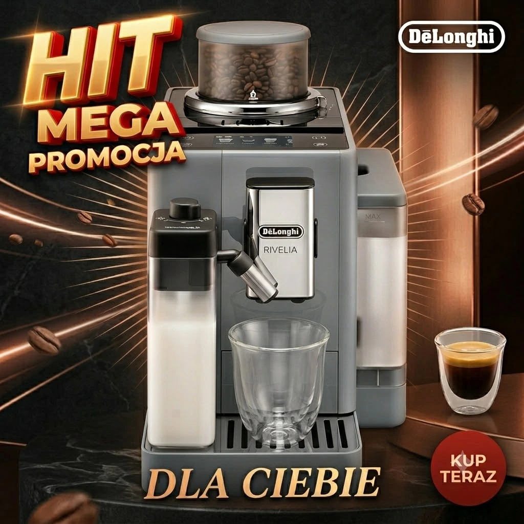 De'Longhi Rivelia EXAM440.55.G, superautomatyczny ekspres do kawy z LatteCrema Hot