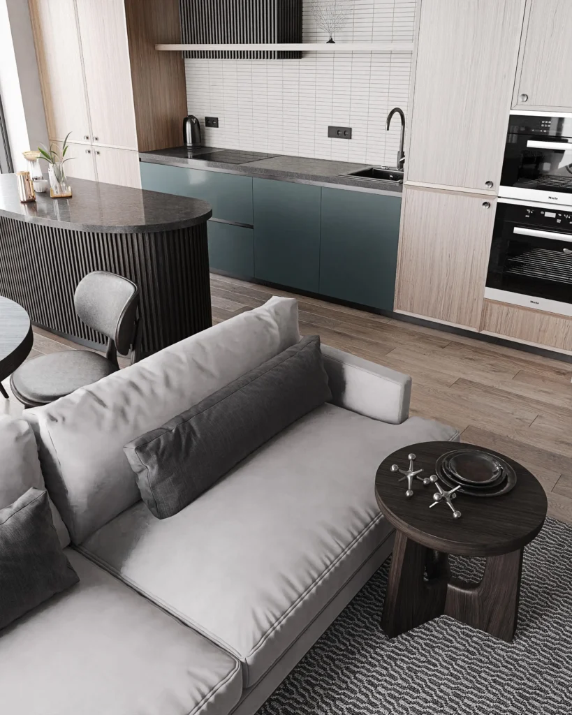 salon z aneksem kuchennym Wrocław _studio Barbara Kuziomko.2jpg