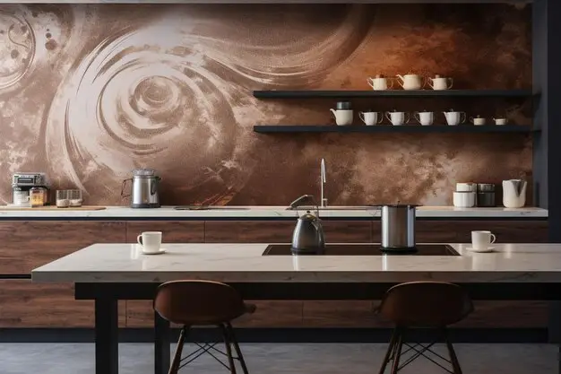 kuchnia w kolorze Mocha Mousse studio wnętrz Barbara Kuziomko