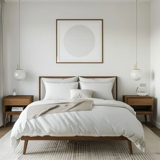 ciepły minimalizm -sypialnia studio projektowania Wrocław Kuziomko