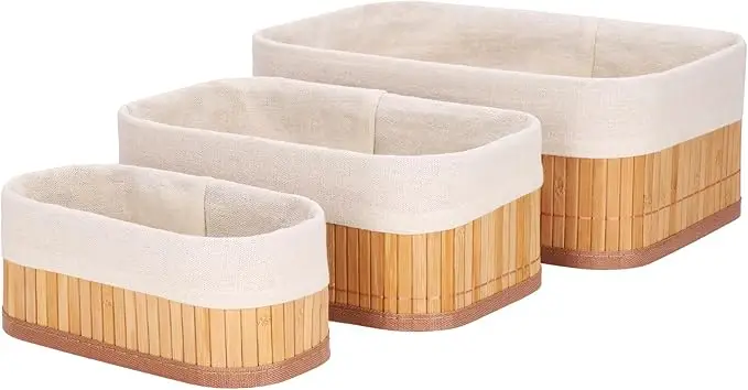 bambusowe pudełka na kosmetyki, organizery