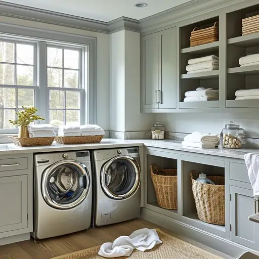 zabudowa pralki i suszarki w poziomie