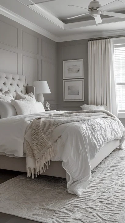 projekt nowoczesnej białej sypialni