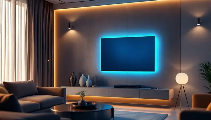 nowoczesna ściana TV w salonie studio Barbara Kuziomko