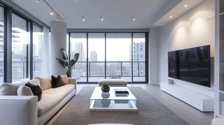 ściana TV w nowoczesnym salonie studio projektowania wnętrz Barbara Kuziomko