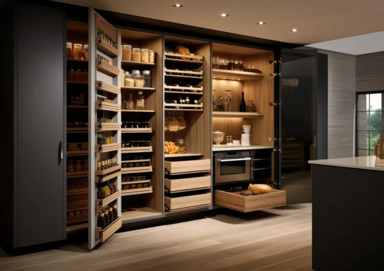 kuchnia z ukrytą spiżanią - Studio wnętrz Barbara Kuziomko